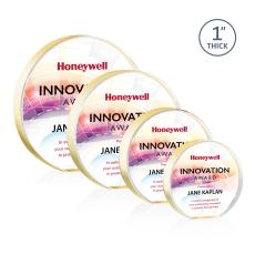 Narita Full Color Gold Circle Acrylic Award - Acrylic Awards