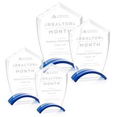 Pullman Blue Arch & Crescent Crystal Award - Glass Awards