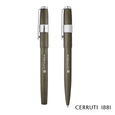Cerruti 1881 Block Brushed Ballpoint Pen & Fountain Pen Set - Executive Gifts
