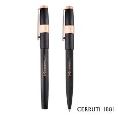 Cerruti 1881 Block Brushed Ballpoint & Rollerball Pen Set - Executive Gifts
