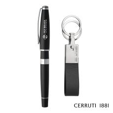 Cerruti 1881 Bicolore Rollerball Pen & Zoon Key Ring Set - Executive Gifts