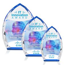 Wilton Full Color Blue Arch & Crescent Crystal Award - Glass Awards