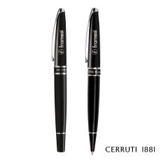 Cerruti 1881 Silver Clip Ballpoint Pen & Rollerball Pen Set - Executive Gifts