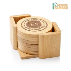 Yorkshire Bamboo Coasters Set - Round - Corporate Recognition Gifts