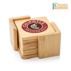 Burke Bamboo Full Color Coaster Set - Square - Corporate Recognition Gifts