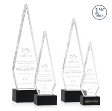 Springfield Black on Hancock Base Crystal Award - Crystal Awards