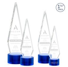 Springfield Blue on Marvel Base Crystal Award - Glass Awards