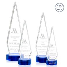 Springfield Blue on Stanrich Base Crystal Award - Glass Awards