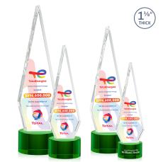 Springfield Full Color Green on Marvel Base Crystal Award - Glass Awards