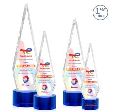 Springfield Full Color Blue on Marvel Base Crystal Award - Glass Awards