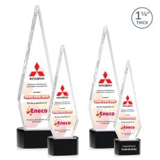 Springfield Full Color Black on Paragon Base Crystal Award - Crystal Awards