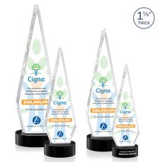 Springfield Full Color Black on Stanrich Base Crystal Award - Crystal Awards