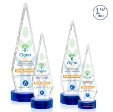 Springfield Full Color Blue on Stanrich Base Crystal Award - Crystal Awards