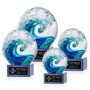 Surfside Blue on Hancock Base Spheres Glass Award