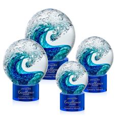 Surfside Blue on Marvel Base Spheres Glass Award - Corporate Awards