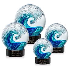 Surfside Black on Stanrich Base Spheres Glass Award - Corporate Awards