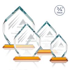 Royal Diamond Amber Crystal Award - Glass Awards