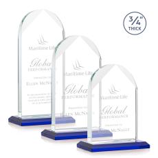 Blake Blue Arch & Crescent Crystal Award - Glass Awards
