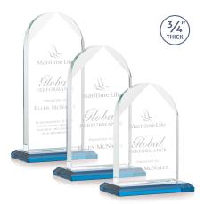 Blake Sky Blue Arch & Crescent Crystal Award - Crystal Awards
