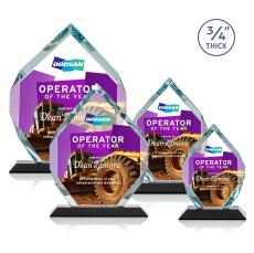 Royal Diamond Full Color Black Crystal Award - Crystal Awards