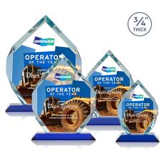 Royal Diamond Full Color Blue Crystal Award - Glass Awards