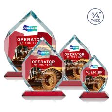 Royal Diamond Full Color Red Crystal Award - Glass Awards