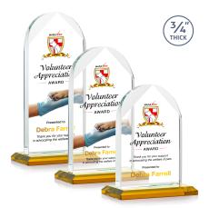 Blake Full Color Amber Arch & Crescent Crystal Award - Glass Awards