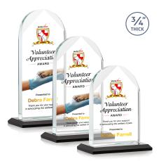 Blake Full Color Black Arch & Crescent Crystal Award - Corporate Awards