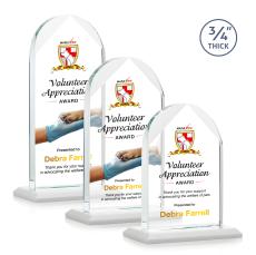 Blake Full Color White Arch & Crescent Crystal Award - Corporate Awards
