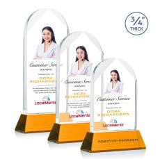 Blake Full Color Amber on Newhaven Arch & Crescent Crystal Award - Glass Awards