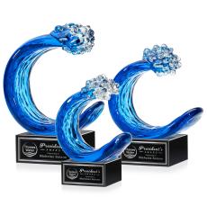 Oceana Black on Hancock Base Circle Glass Award - Glass Awards