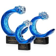 Oceana Black on Paragon Base Circle Glass Award - Glass Awards