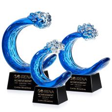Oceana Black on Robson Base Circle Glass Award - Glass Awards