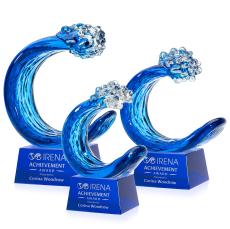 Oceana Blue on Robson Base Circle Glass Award - Glass Awards