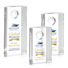 Torrington Globe Full Color Obelisk Crystal Award - Corporate Awards