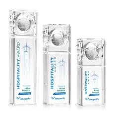 Waterloo Globe Full Color Rectangle Crystal Award - Corporate Awards