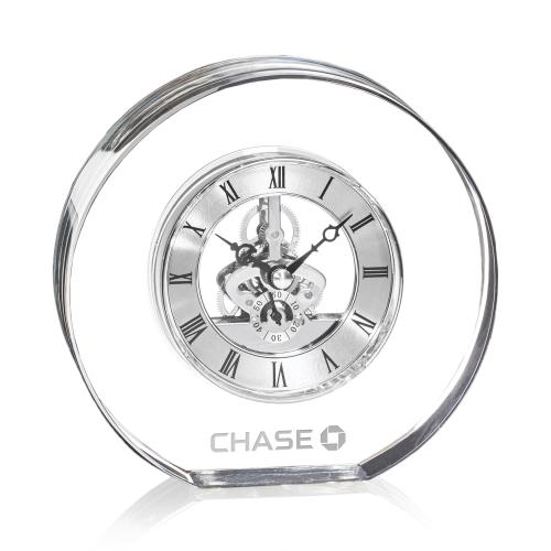 Corporate Recognition Gifts - Clocks - Wilkes Clock - Silver