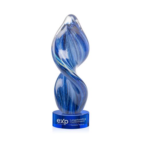Corporate Awards - Glass Awards - Bonavista Blue on Stanrich Base Abstract / Misc Glass Award