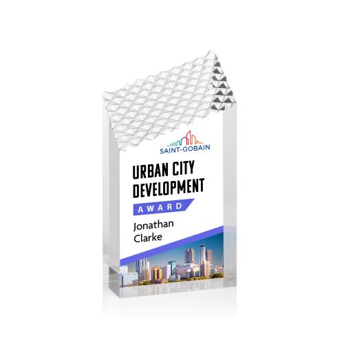 Corporate Awards - Acrylic Awards - Paluzzi Full Color Clear Obelisk Acrylic Award