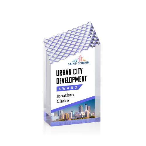 Corporate Awards - Acrylic Awards - Paluzzi Full Color Blue Obelisk Acrylic Award