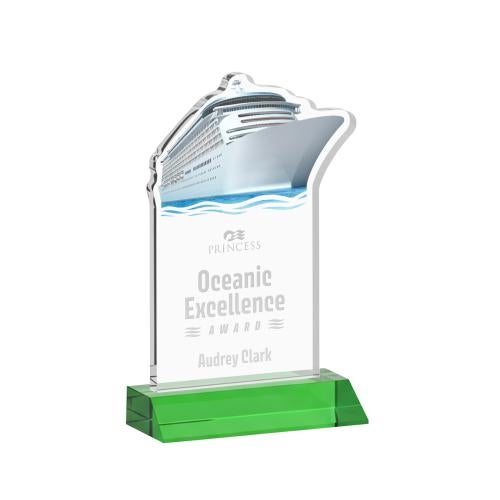 Corporate Awards - Crystal Awards - Voyager Green Abstract / Misc Crystal Award