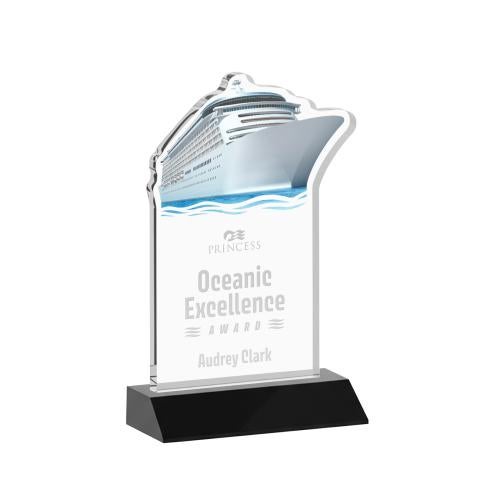 Corporate Awards - Crystal Awards - Voyager Black Abstract / Misc Crystal Award