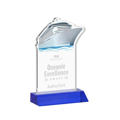 Corporate Awards - Crystal Awards - Voyager Blue Abstract / Misc Crystal Award