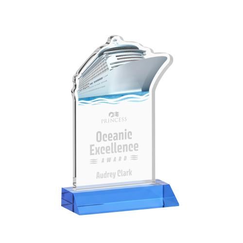Corporate Awards - Crystal Awards - Voyager Sky Blue Abstract / Misc Crystal Award