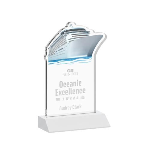 Corporate Awards - Crystal Awards - Voyager White Abstract / Misc Crystal Award