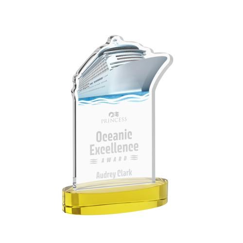 Corporate Awards - Crystal Awards - Voyager Gold on Alberton Base Abstract / Misc Crystal Award