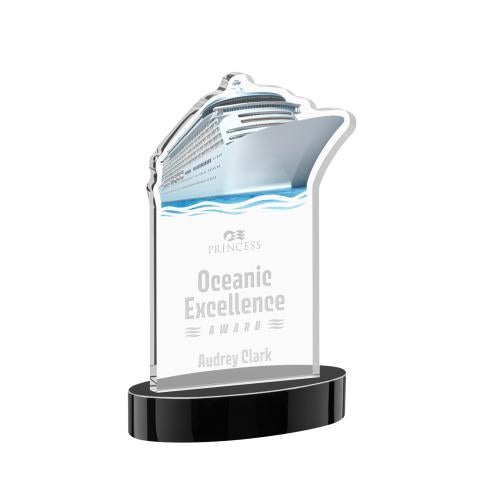 Corporate Awards - Crystal Awards - Voyager Black on Alberton Base Abstract / Misc Crystal Award