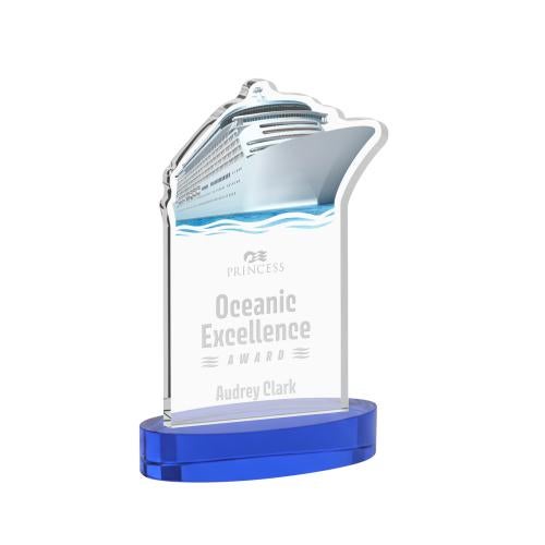 Voyager Blue on Alberton Base Abstract / Misc Crystal Award Corporate Awards - Crystal Awards - Voyager Blue on Alberton Base Abstract / Misc Crystal Award