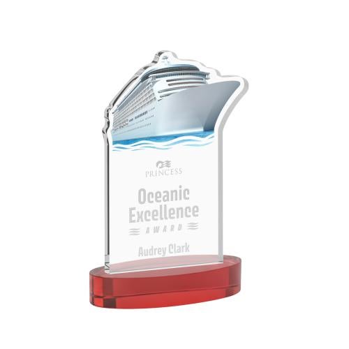 Voyager Red on Alberton Base Abstract / Misc Crystal Award Corporate Awards - Crystal Awards - Voyager Red on Alberton Base Abstract / Misc Crystal Award