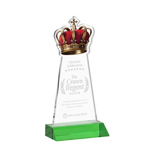 Crown Green Abstract / Misc Crystal Award Corporate Awards - Crystal Awards - Crown Green Abstract / Misc Crystal Award